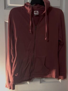 Harley Davison Zip-Up Hoodie in Dusty Rose